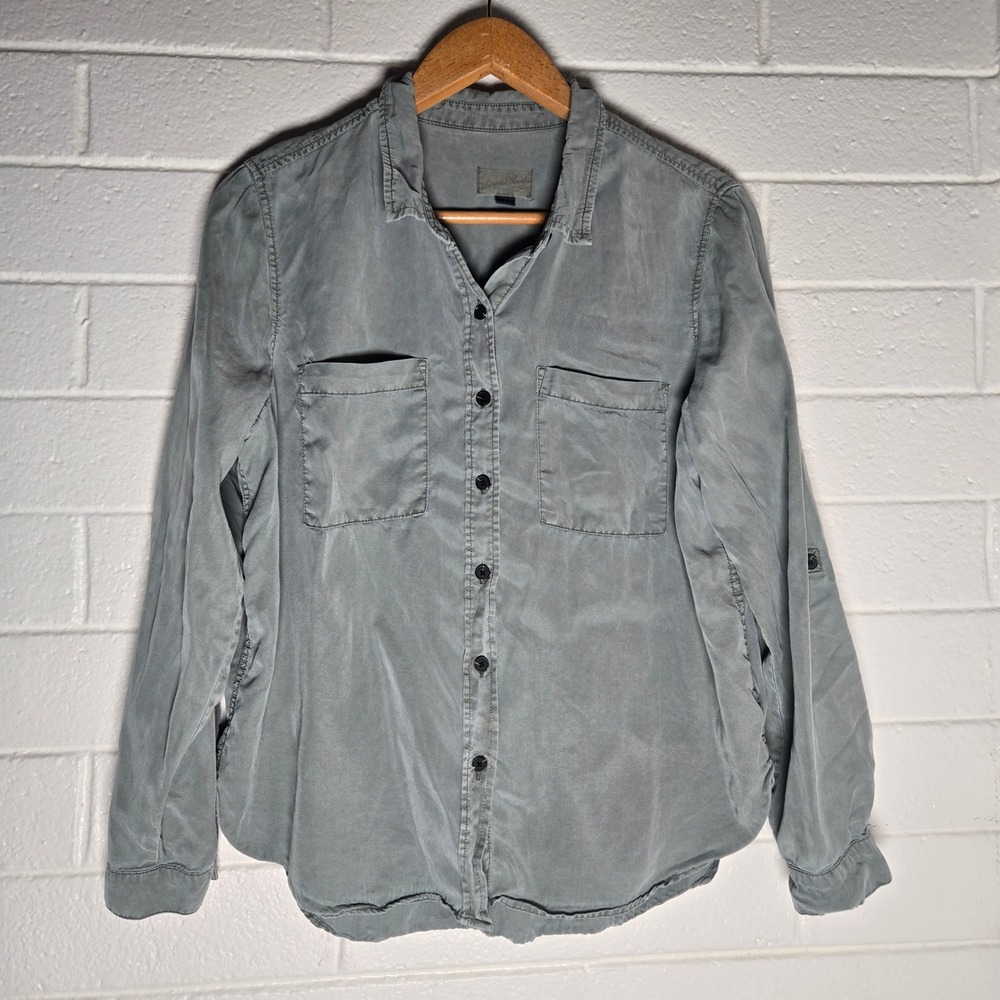 Universal Thread Lyocell Button Down Shirt XL Sage Green Utility‎ Top